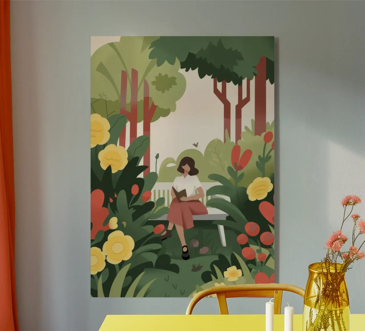 Garden Reading acrylic glass by Emery Kate