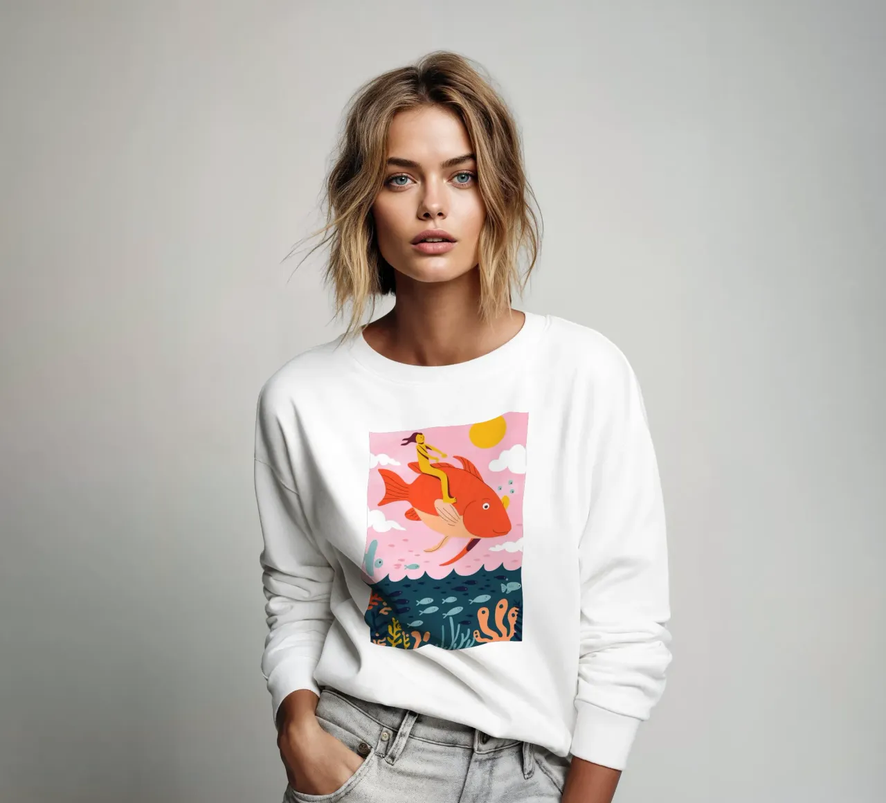 A cavallo del pesce felpa da Emery Kate