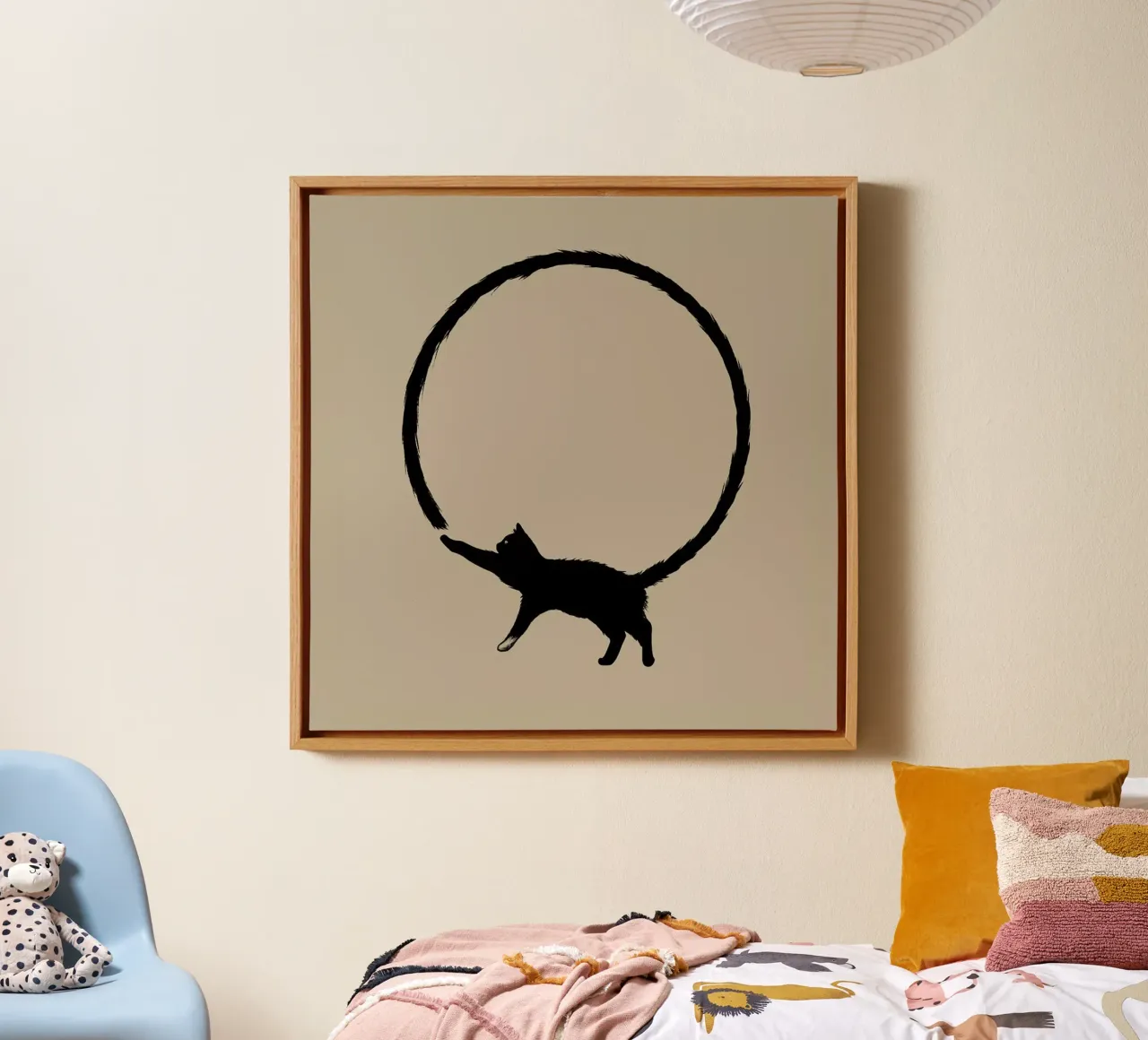 Cat Circle canvas met Baklijst van Jared Yamahata