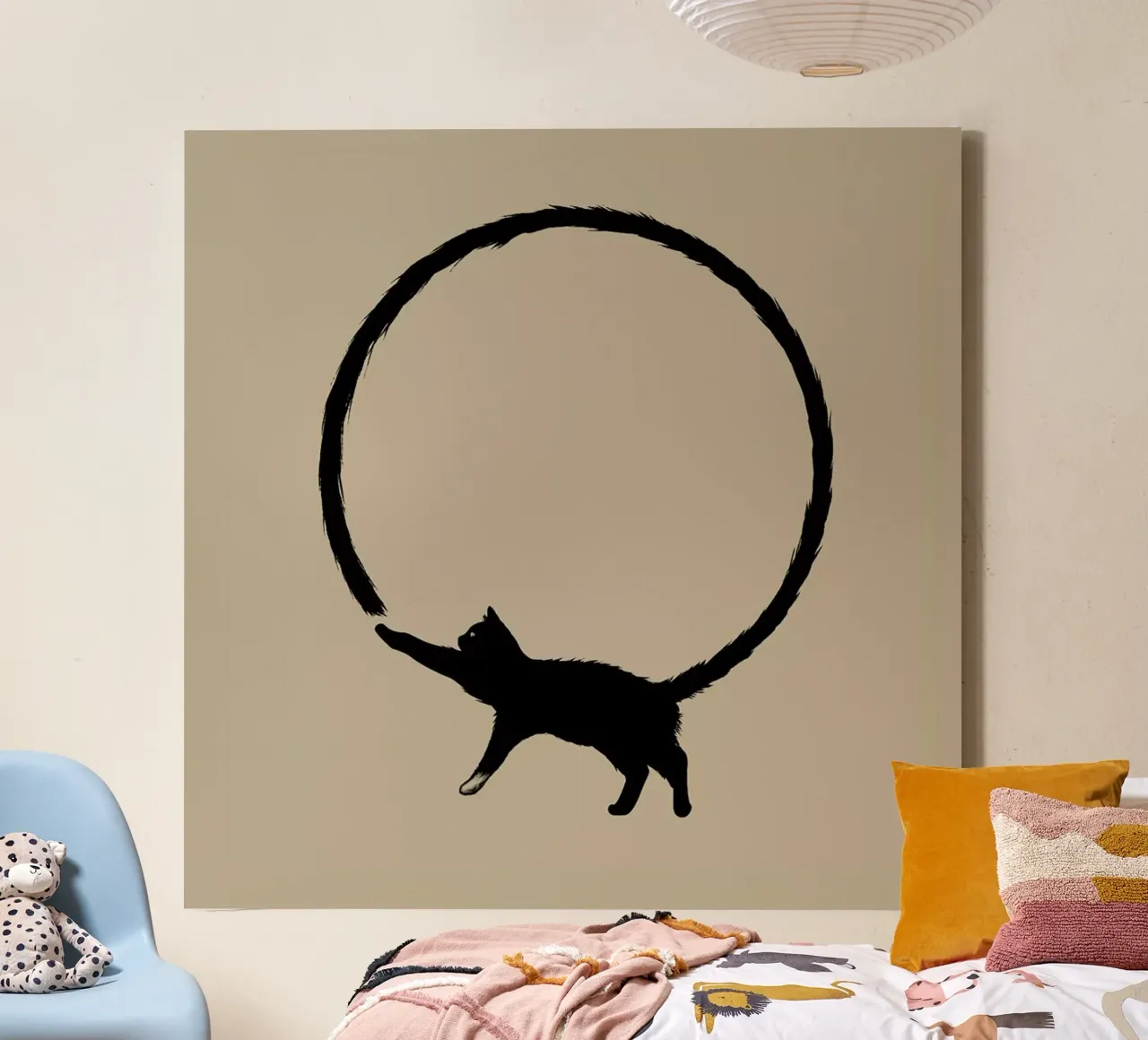 Cat Circle canvas met Baklijst van Jared Yamahata