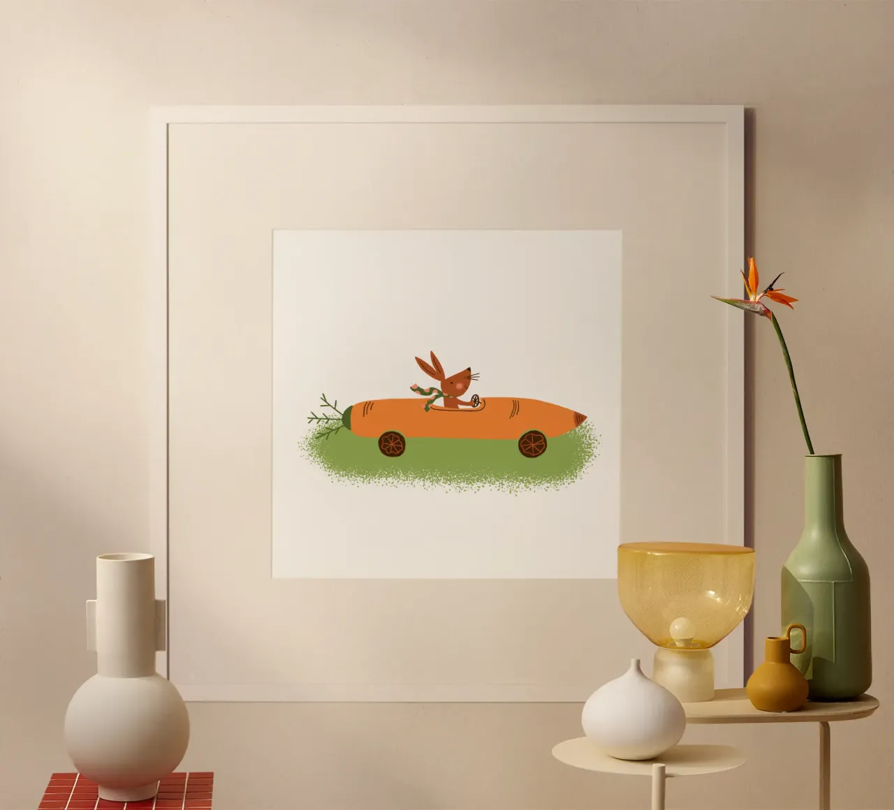 Osterhase Frohe Ostern Kinder Kinderkleidung Babykleidung poster con telaio in plastica da incomeforcreatives