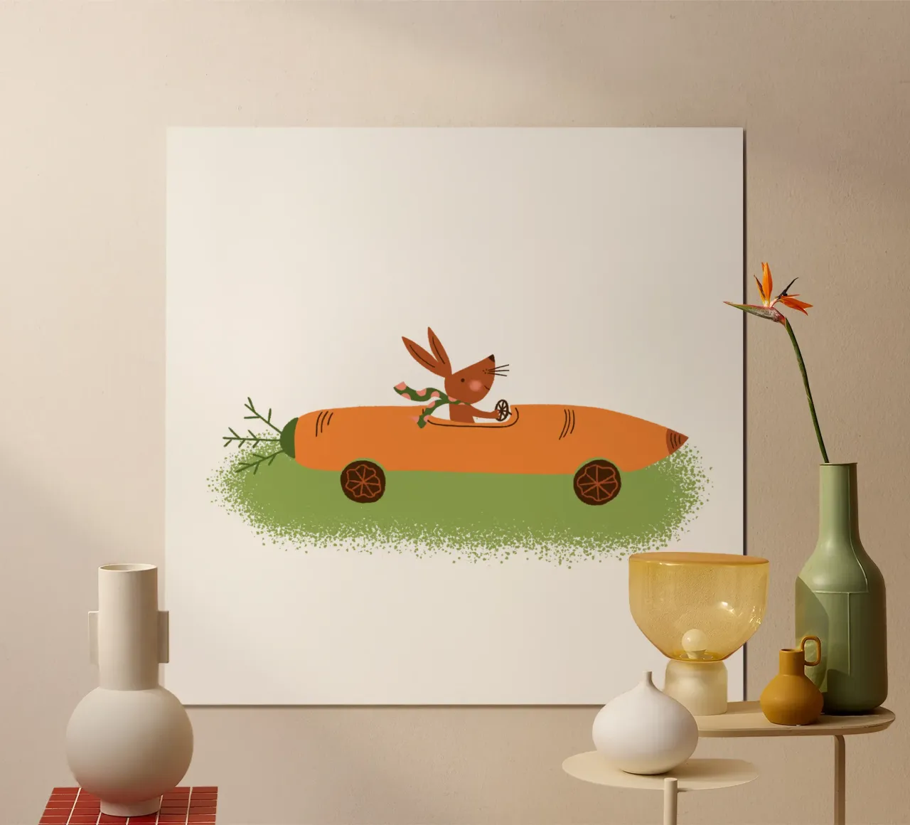 Osterhase Frohe Ostern Kinder Kinderkleidung Babykleidung poster con telaio in plastica da incomeforcreatives