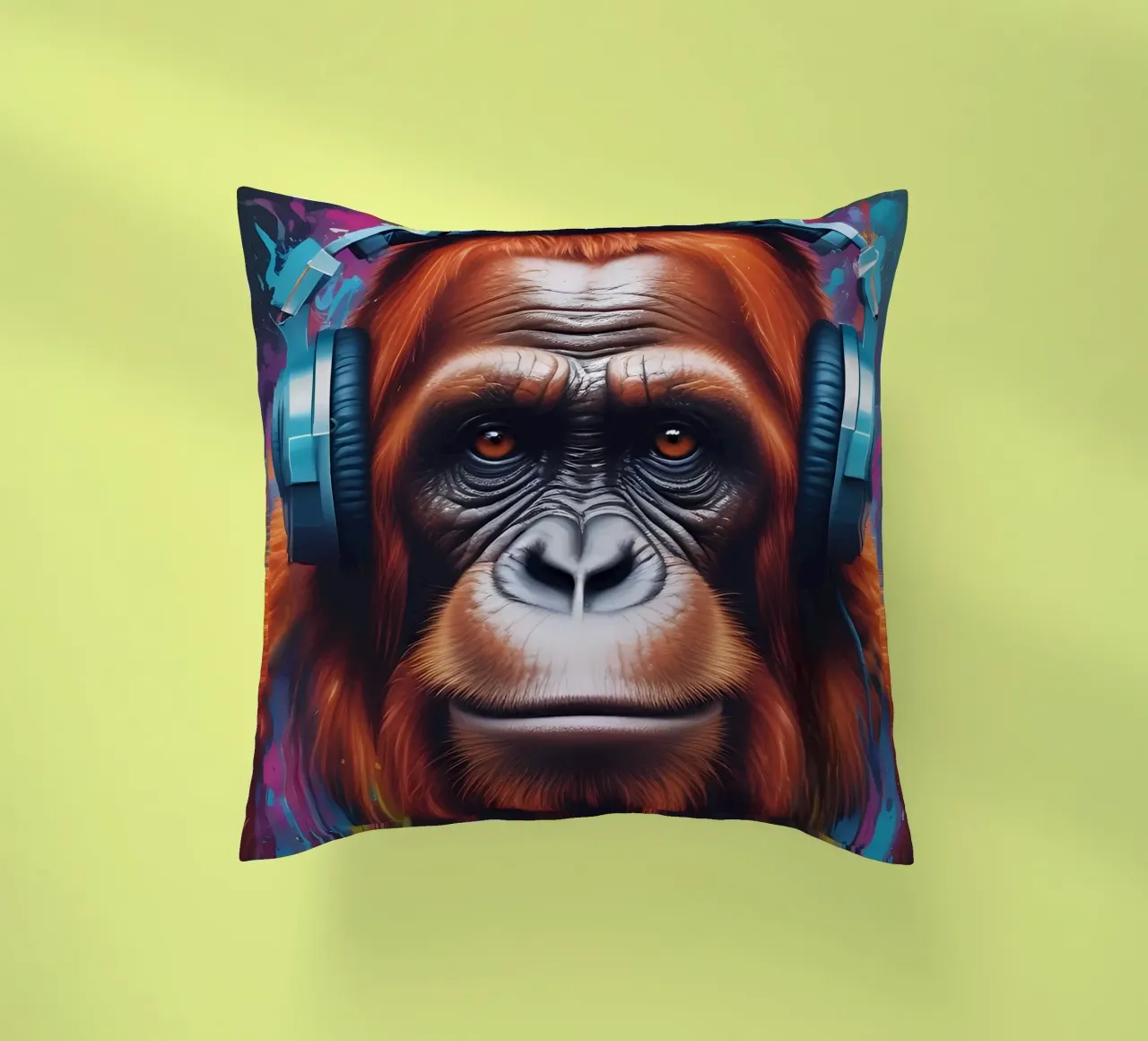 Orangutan in cuffia cuscino da MakArena