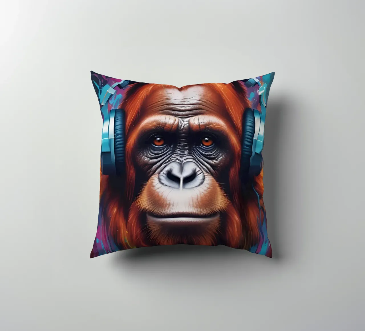 Orangutan in cuffia cuscino da MakArena