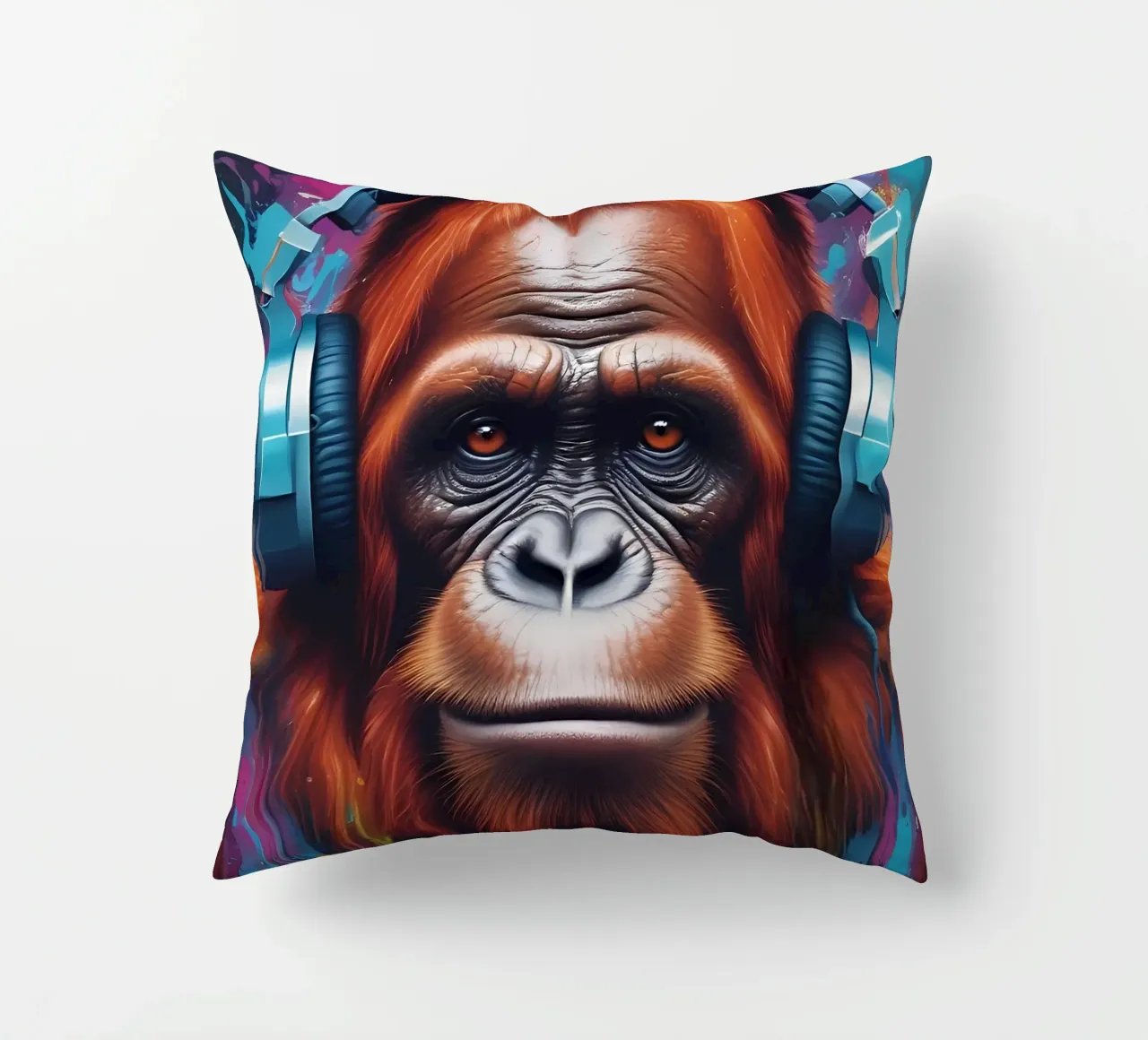 Orangutan in cuffia cuscino da MakArena