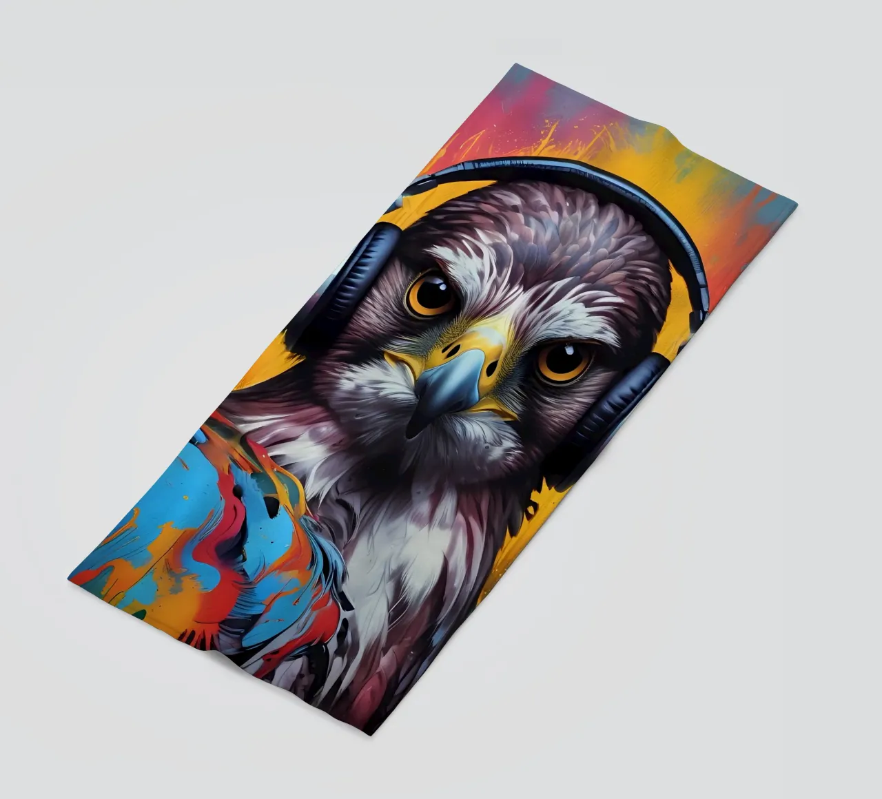 Falcon in cuffia telo mare da MakArena