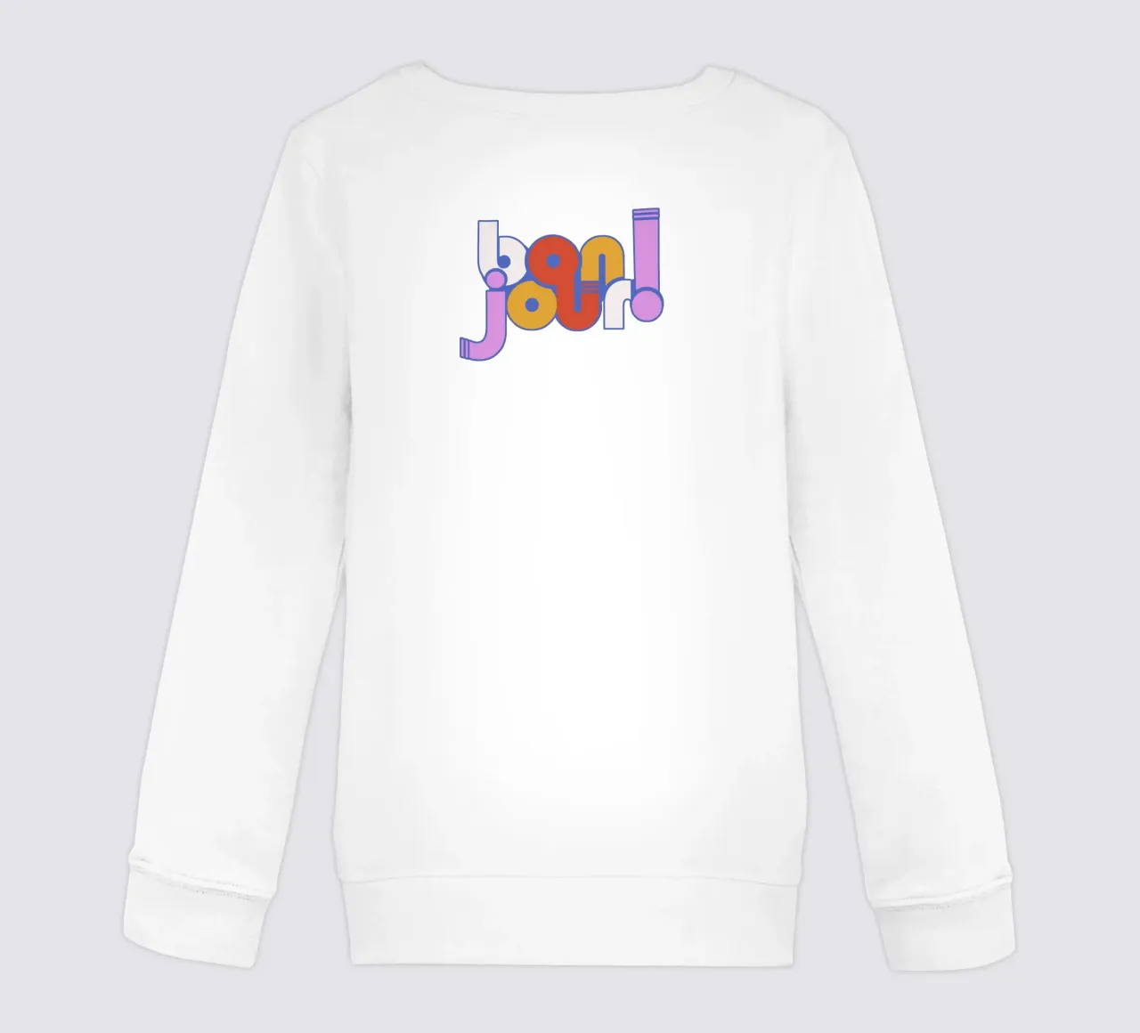 Modern "Bonjour!" French Typography Art Print kids sweatshirt by showmemars