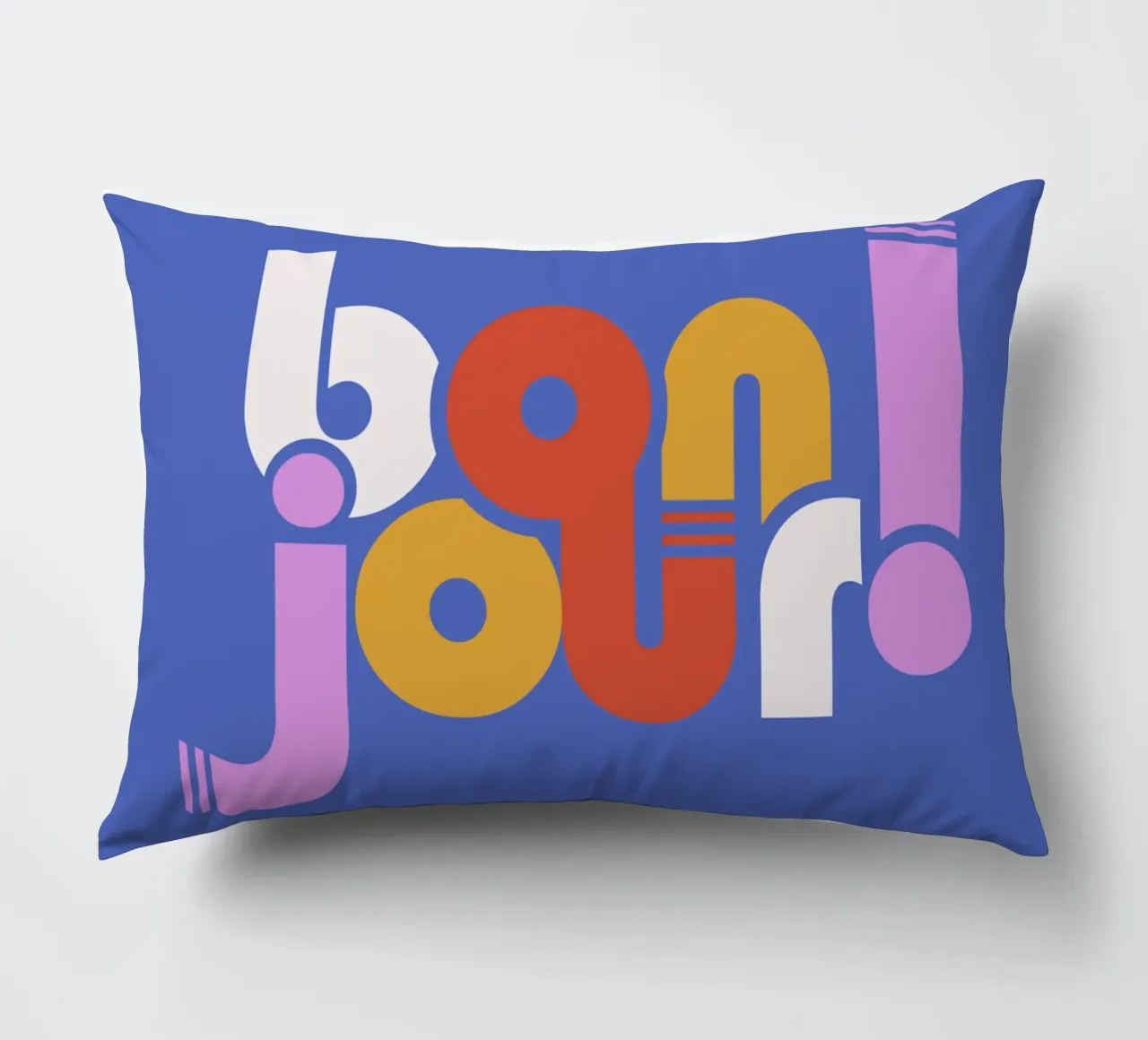 Modern "Bonjour!" French Typography Art Print cuscino da showmemars