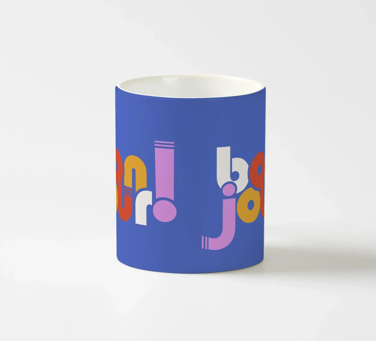 Modern "Bonjour!" French Typography Art Print tazza in ceramica da showmemars