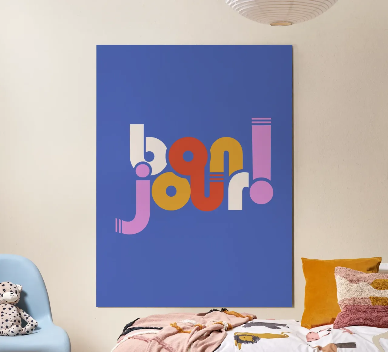 Modern "Bonjour!" French Typography Art Print carta hahnemühle da showmemars