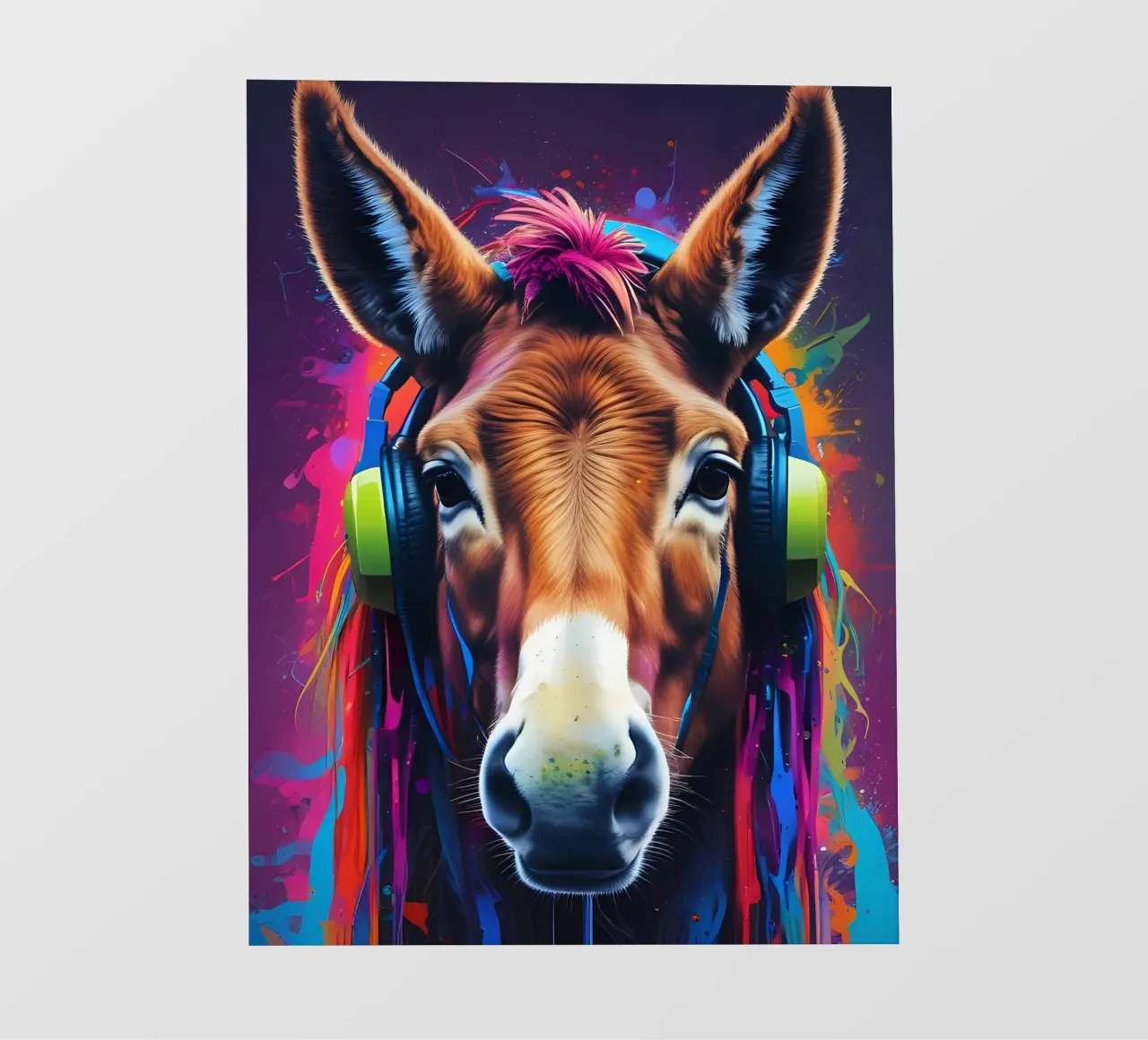 Donkey in headphones photo wallpaper by MakArena
