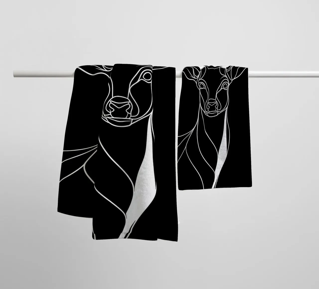 Cervo | Lineart asciugamano da bagno da Autofocus