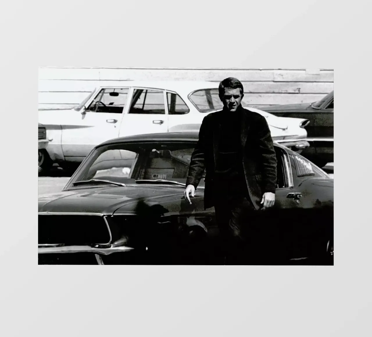 Steve McQueen in Bullitt, 1969 pellicola backlit da Gallery Print and Art Limited