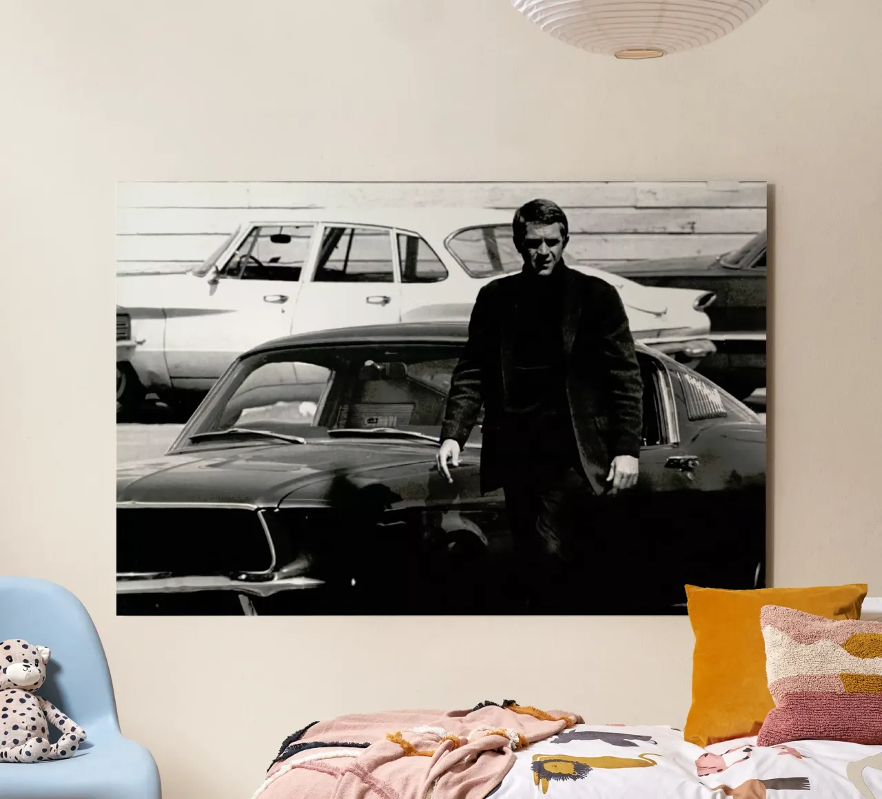 Steve McQueen in Bullitt, 1969 alluminio dibond da Gallery Print and Art Limited