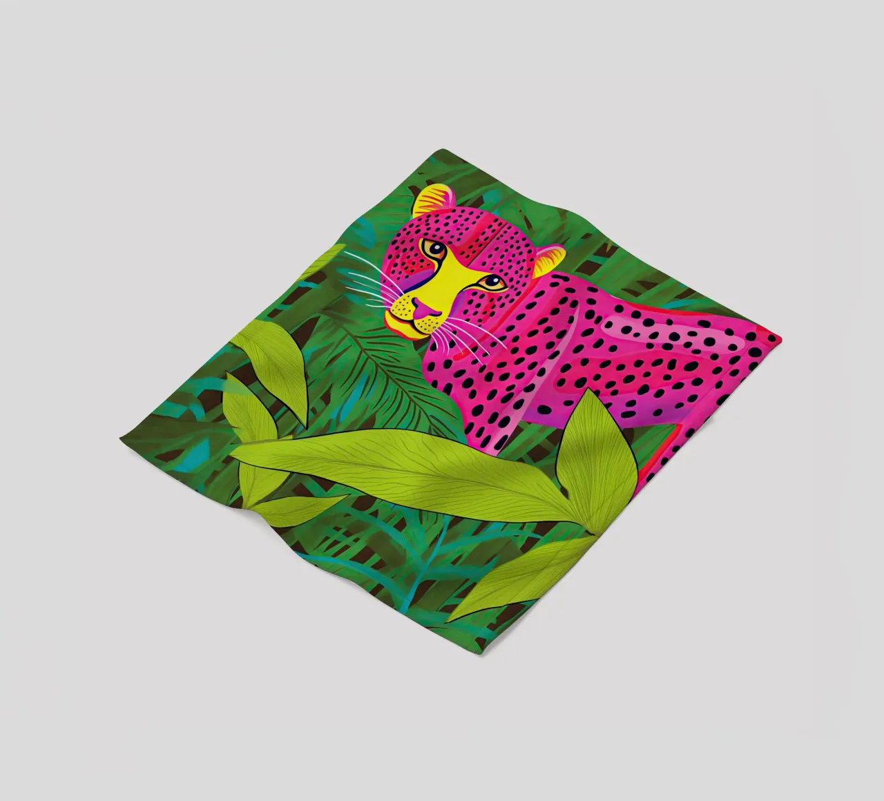 Ghepardo rosa a pois nella giungla della fantasia coperta in pile da Autofocus