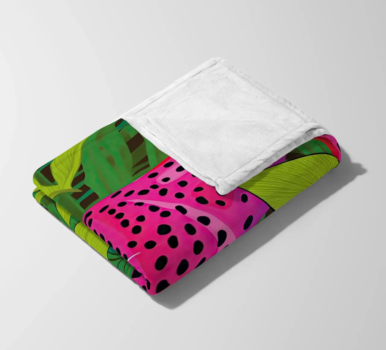 Ghepardo rosa a pois nella giungla della fantasia coperta in pile da Autofocus