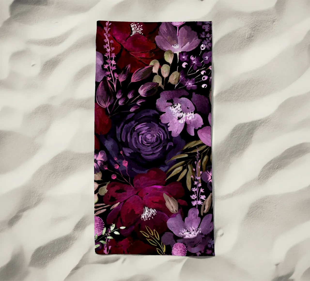 Dark Floral Chaos - Red telo mare da anisillustration