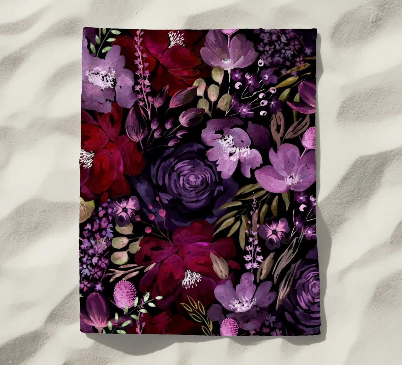 Dark Floral Chaos - Red telo mare da anisillustration