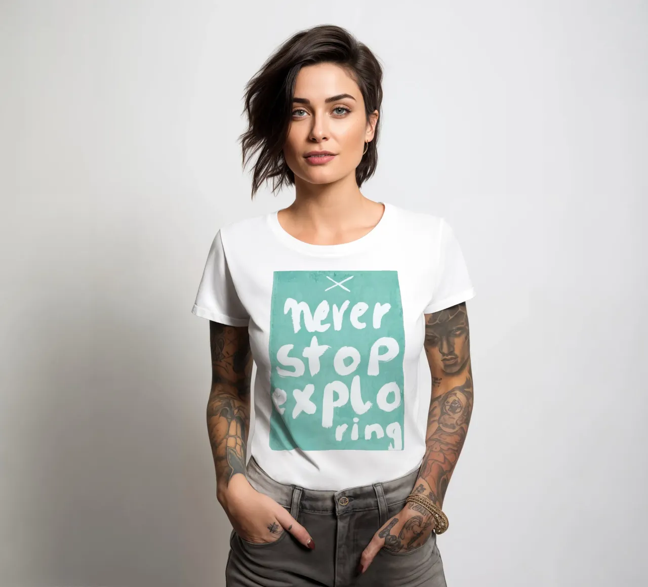 Never Stop Exploring t-shirt da donna da treechild