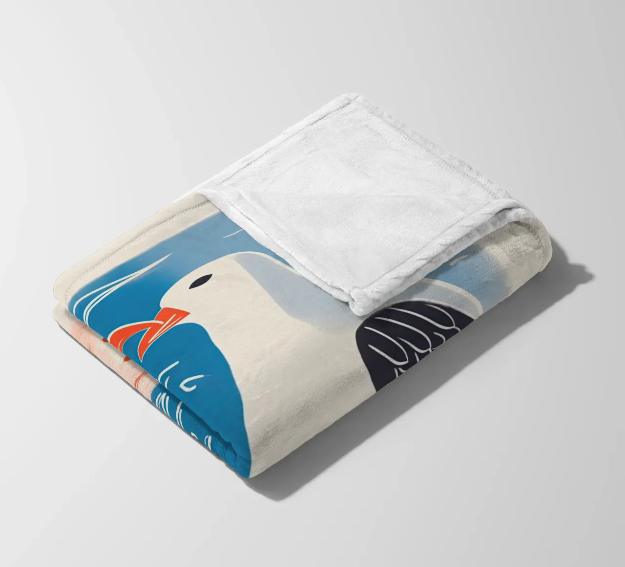 Twee zeemeeuwen in gesprek | Kleurrijke maritieme prints fleecedeken van Autofocus