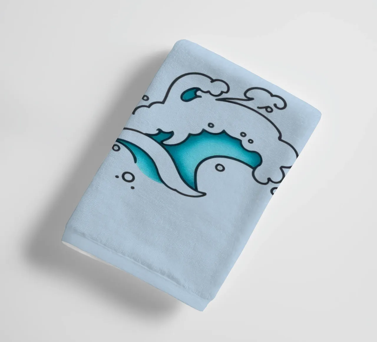 Speelse roze dolfijn met hoed springt door de golven badhanddoek van DesignDoodle