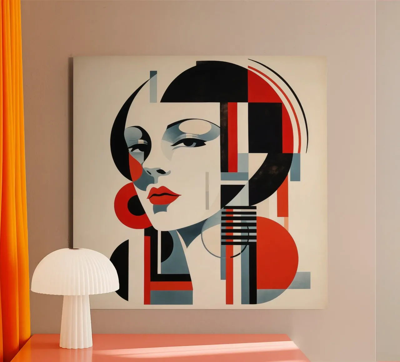 Donna francese Bauhaus alluminio dibond da Artful Muse