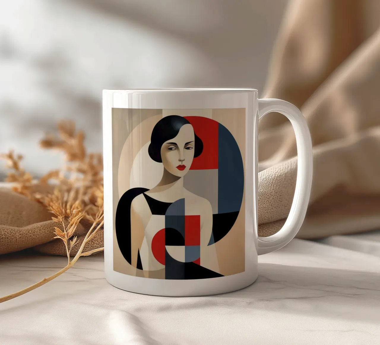 Donna francese Bauhaus tazza in ceramica da Artful Muse