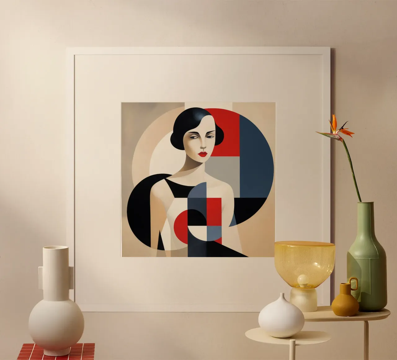 Donna francese Bauhaus poster con telaio in plastica da Artful Muse