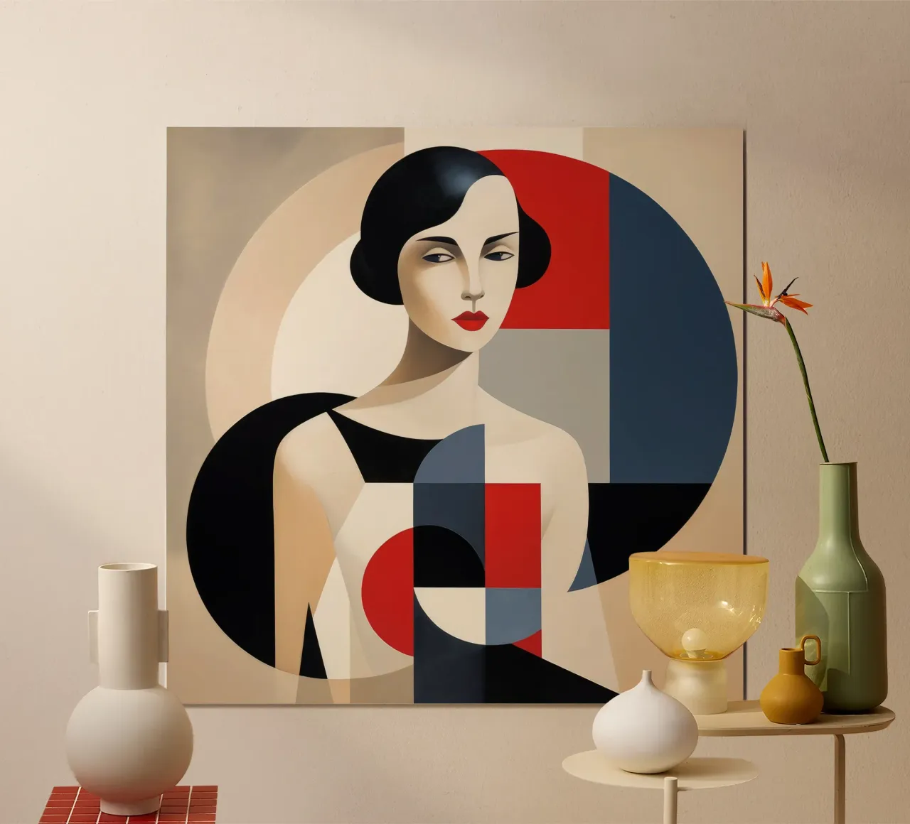 Donna francese Bauhaus poster con telaio in plastica da Artful Muse