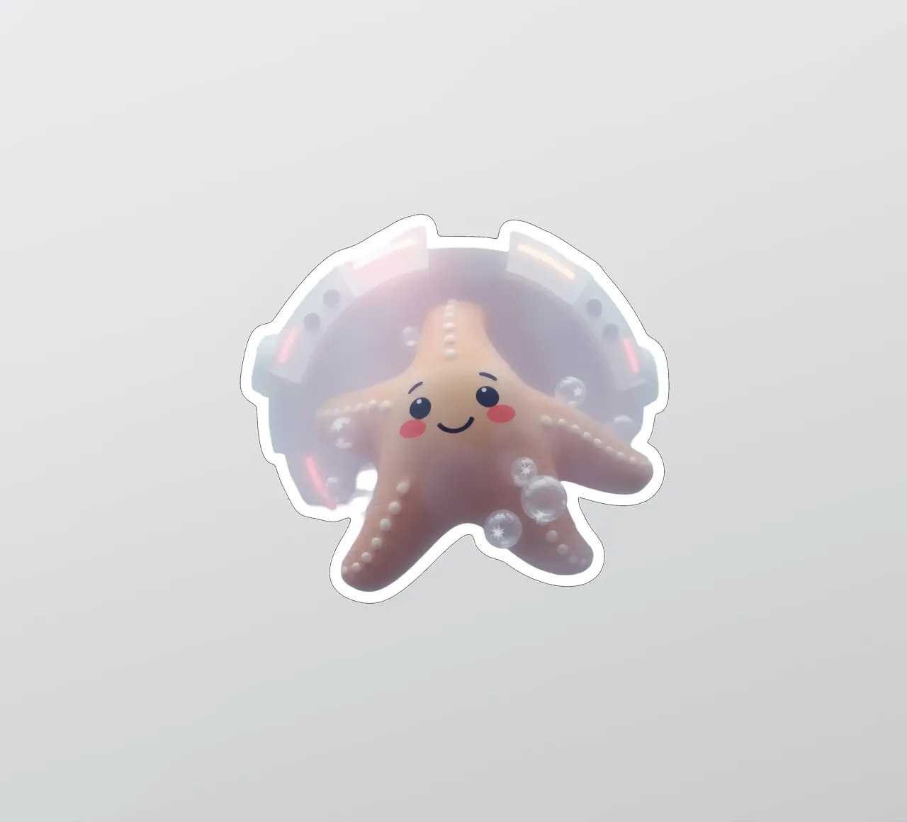 Glücklicher Seestern schwimmt in Blasen in einem bunten U-Boot Sticker von DesignDoodle