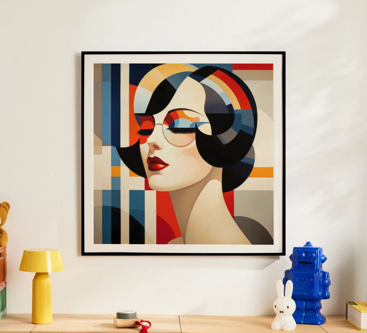 Bauhaus Franse vrouw poster van Artful Muse