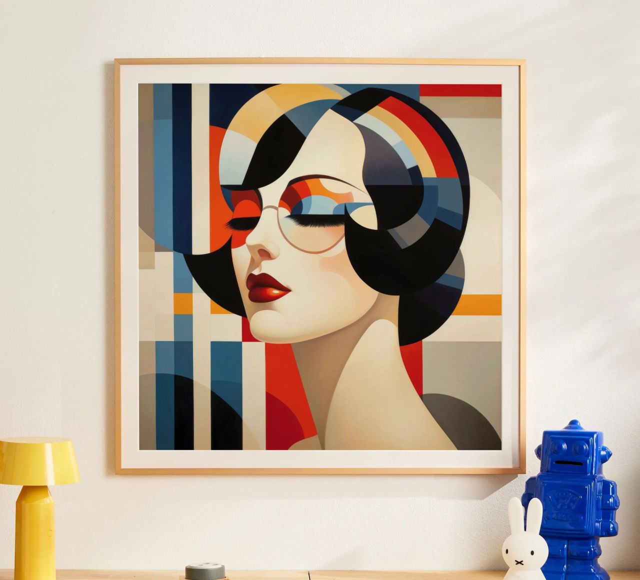 Bauhaus Franse vrouw poster van Artful Muse