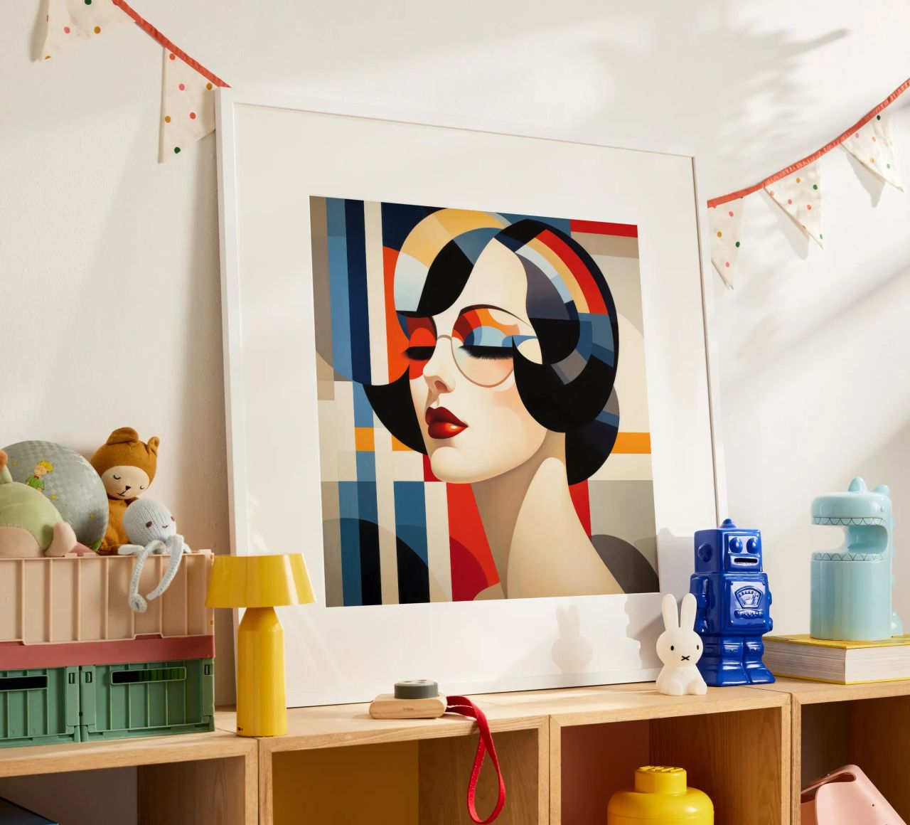 Bauhaus Franse vrouw poster van Artful Muse