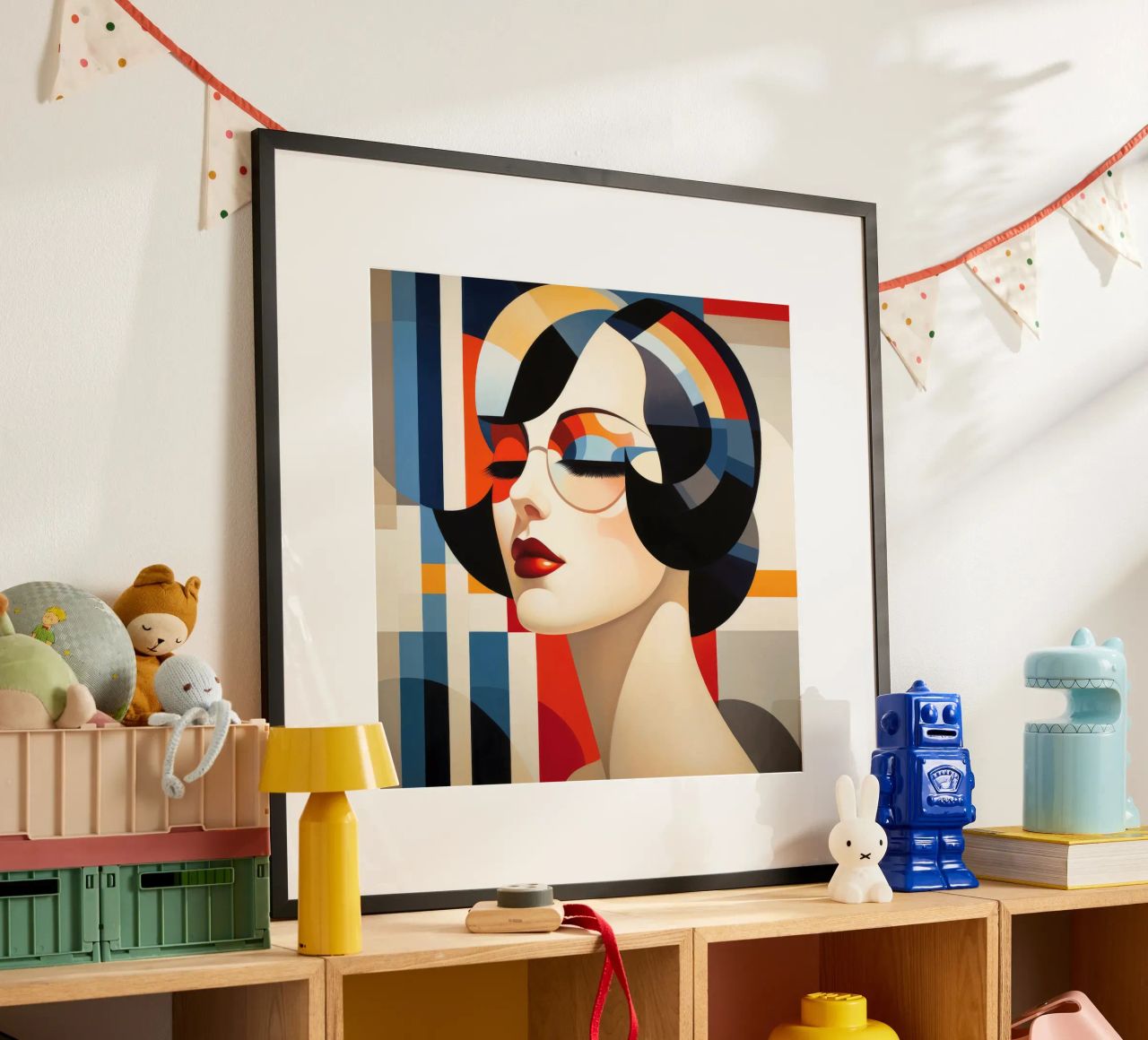 Bauhaus Franse vrouw poster van Artful Muse