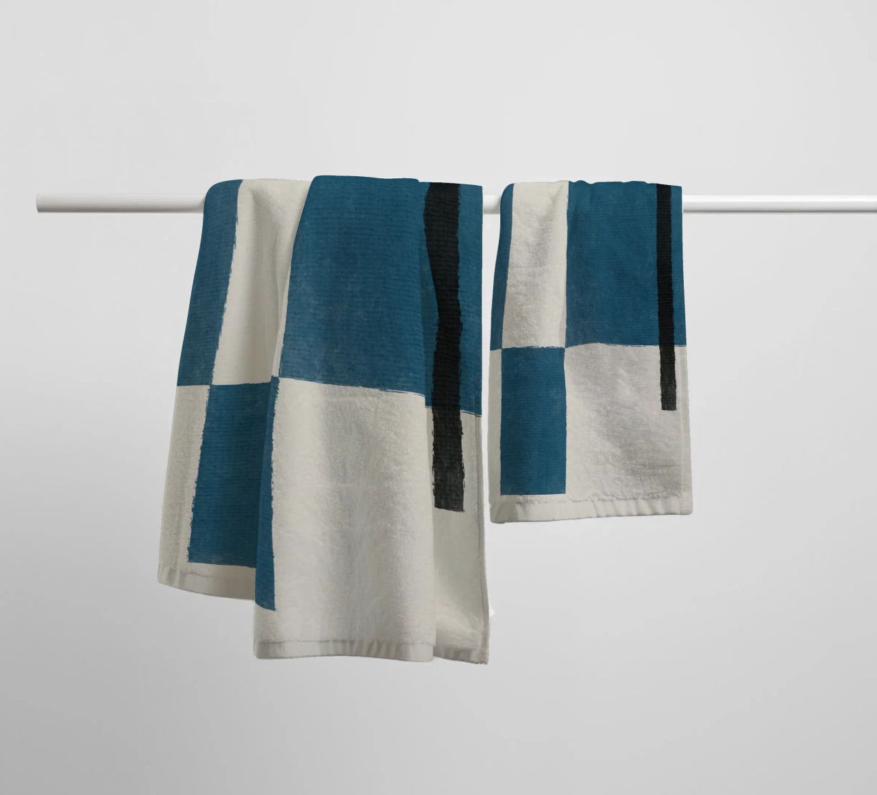Blue Blocks towel by artesutileco