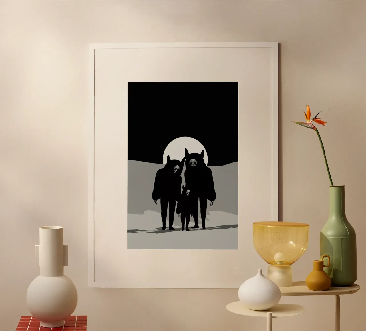 Never Alone poster con telaio in plastica da AS Art