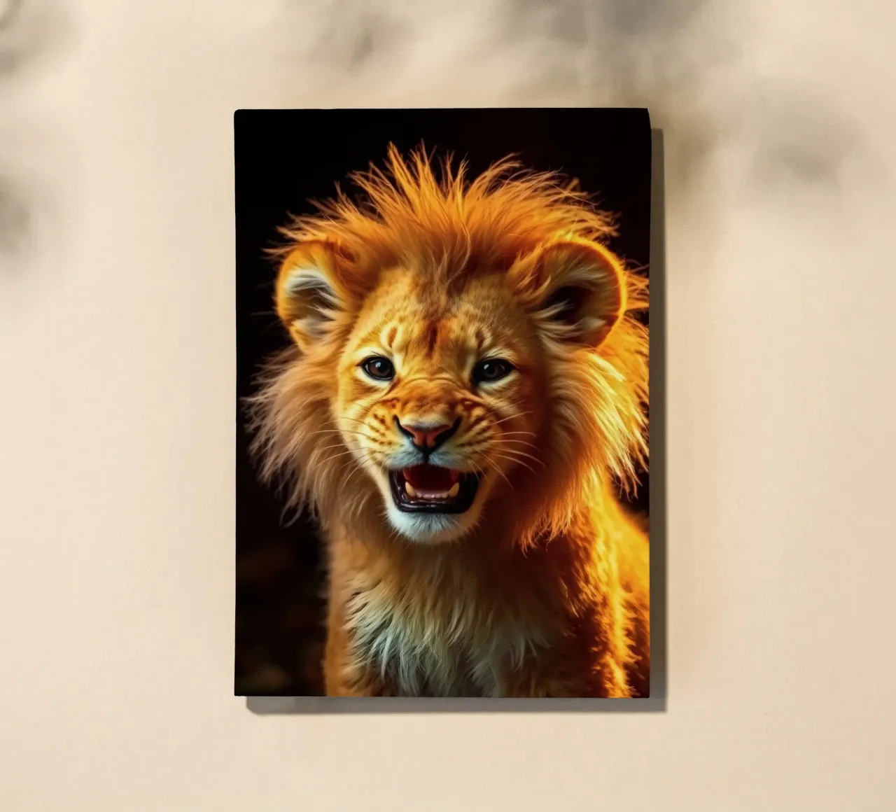 Young lion cub with vibrant fur and expressive eyes captured notebook by DesignDoodle