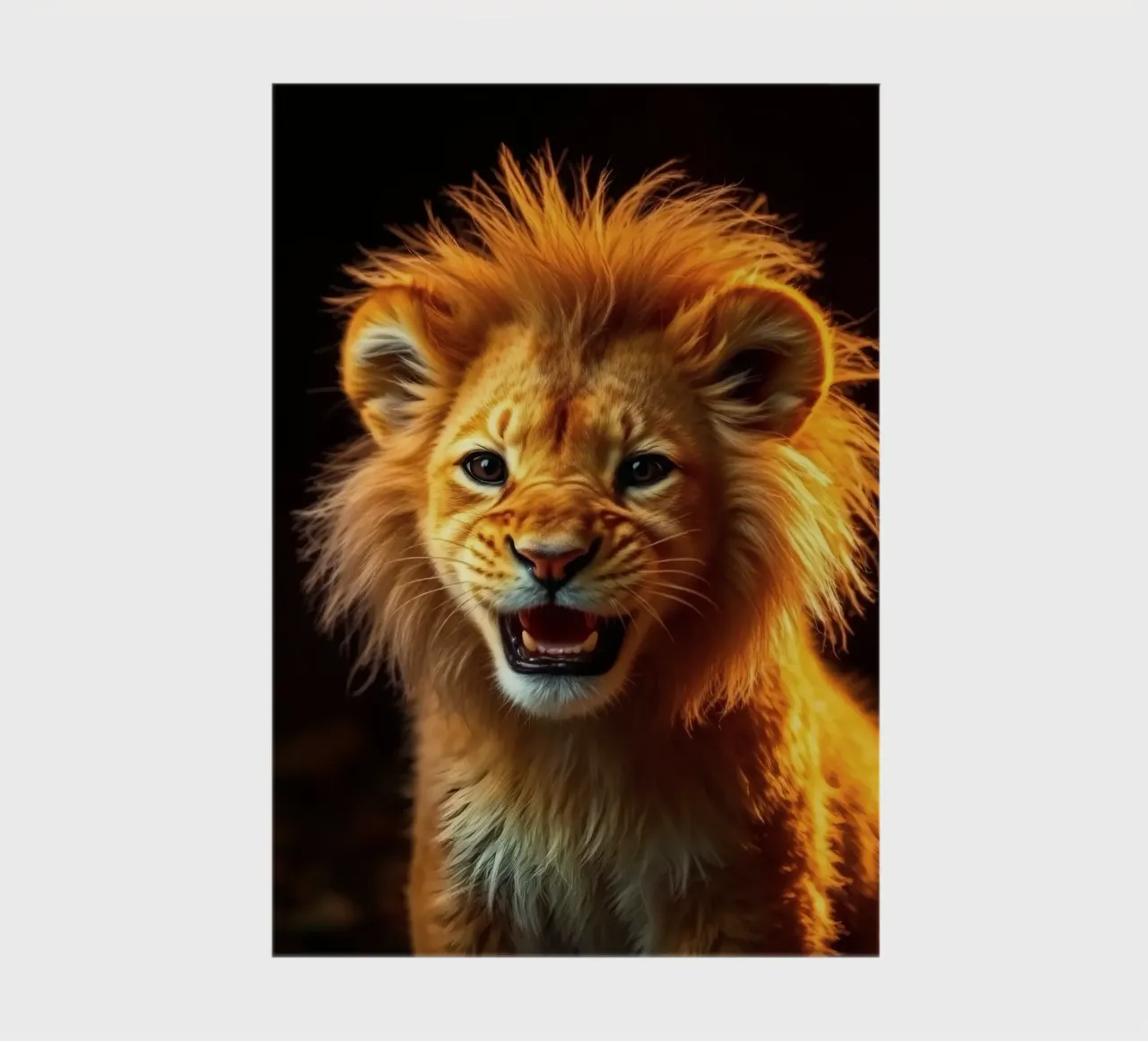Young lion cub with vibrant fur and expressive eyes captured notebook by DesignDoodle