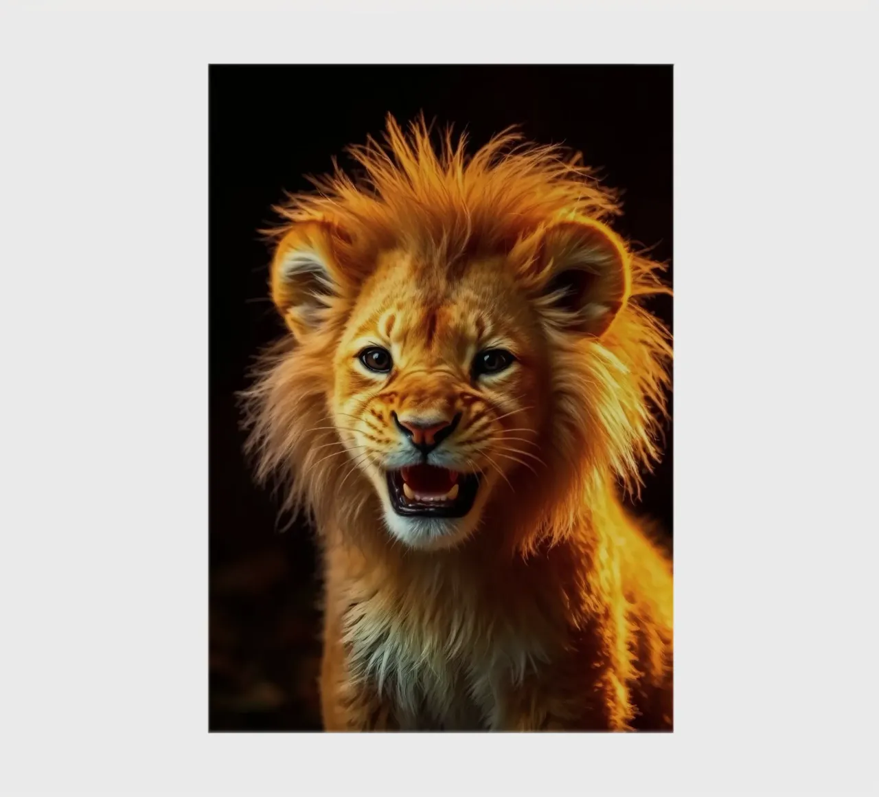 Young lion cub with vibrant fur and expressive eyes captured notebook by DesignDoodle