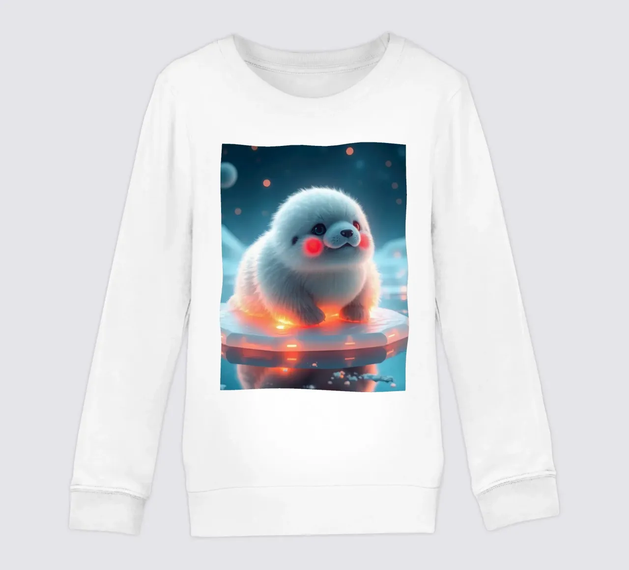 Adorabile cucciolo di foca che riposa sul ghiaccio incandescente in una tranquilla zona polare felpa bambino da DesignDoodle