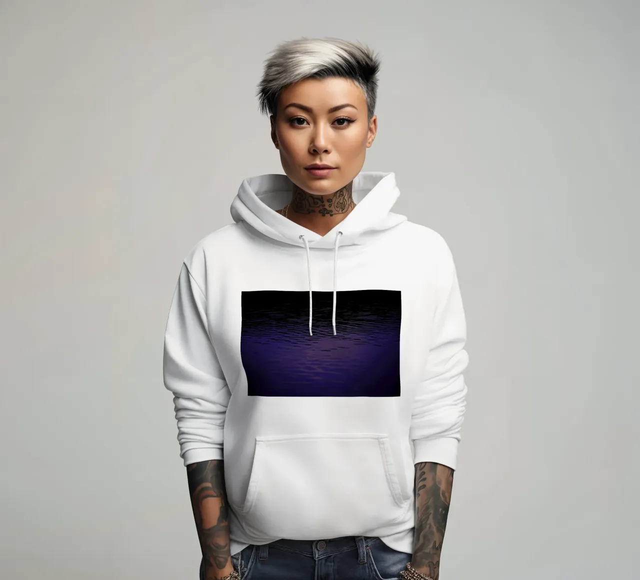 Abstract Waves felpa con cappuccio da Nur Mut