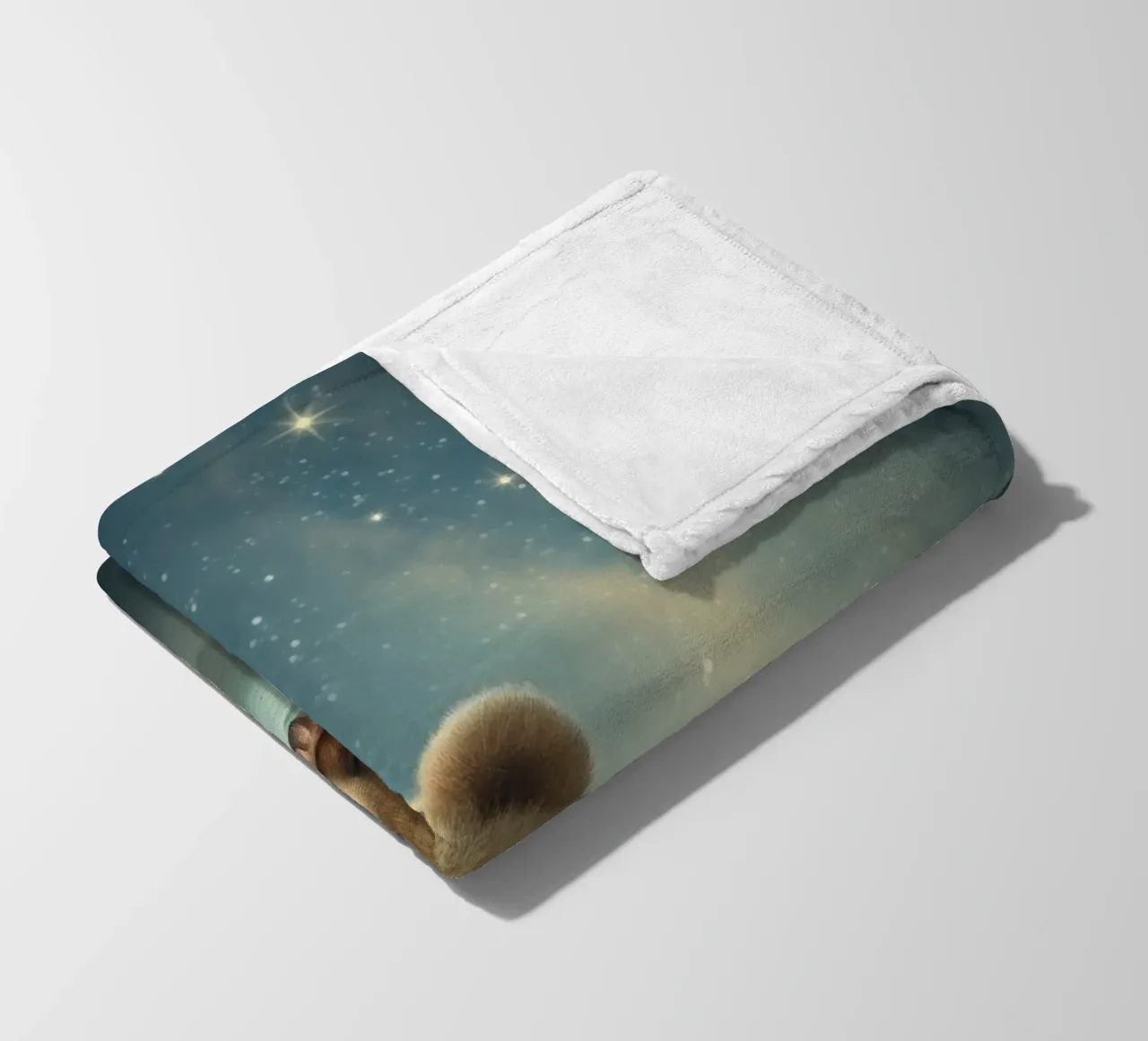 Schattig berenjong dat vredig slaapt op een donzig kussen fleecedeken van DesignDoodle
