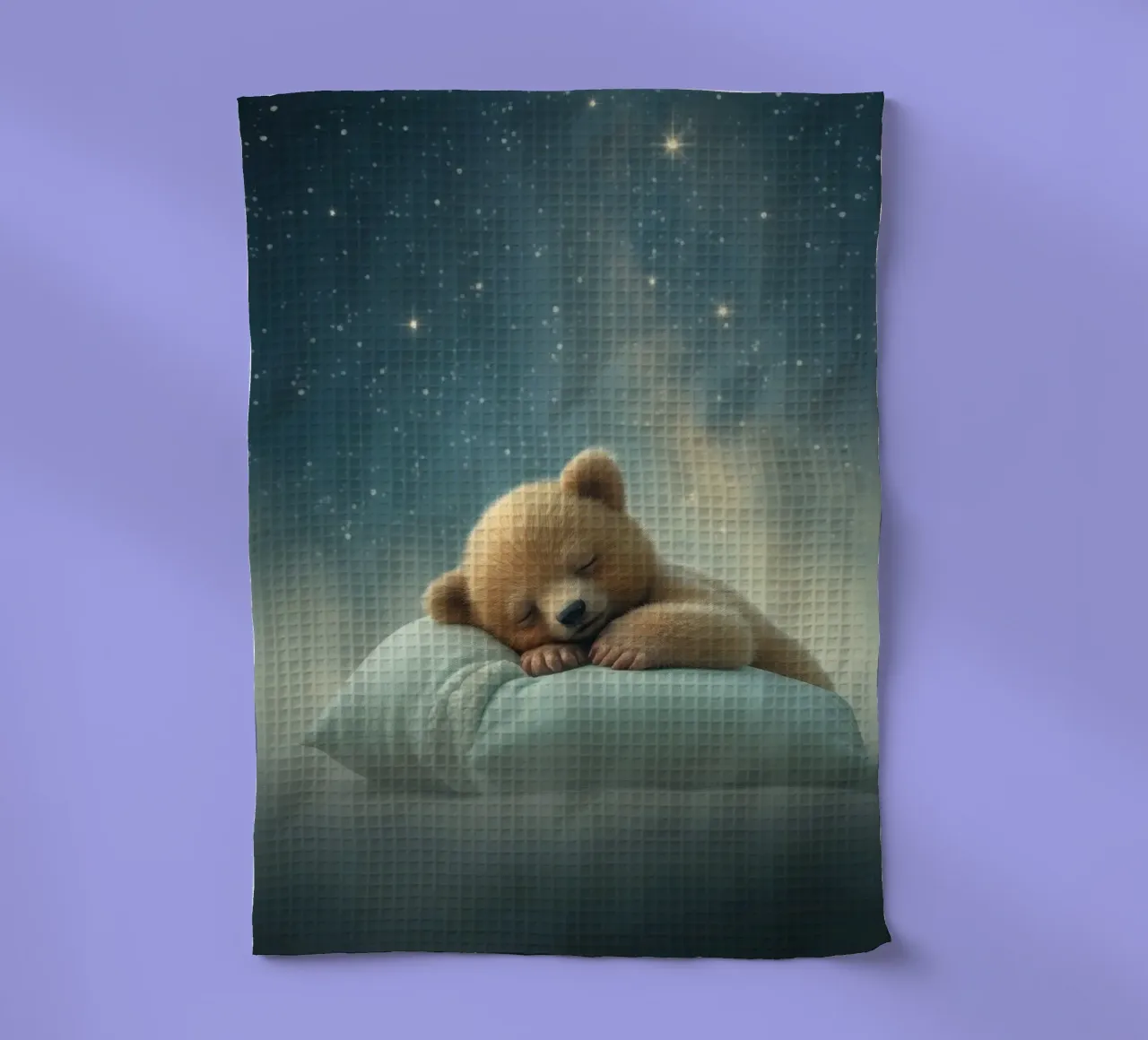 Carino il cucciolo d'orso che dorme pacificamente su un soffice cuscino canovaccio da cucina da DesignDoodle