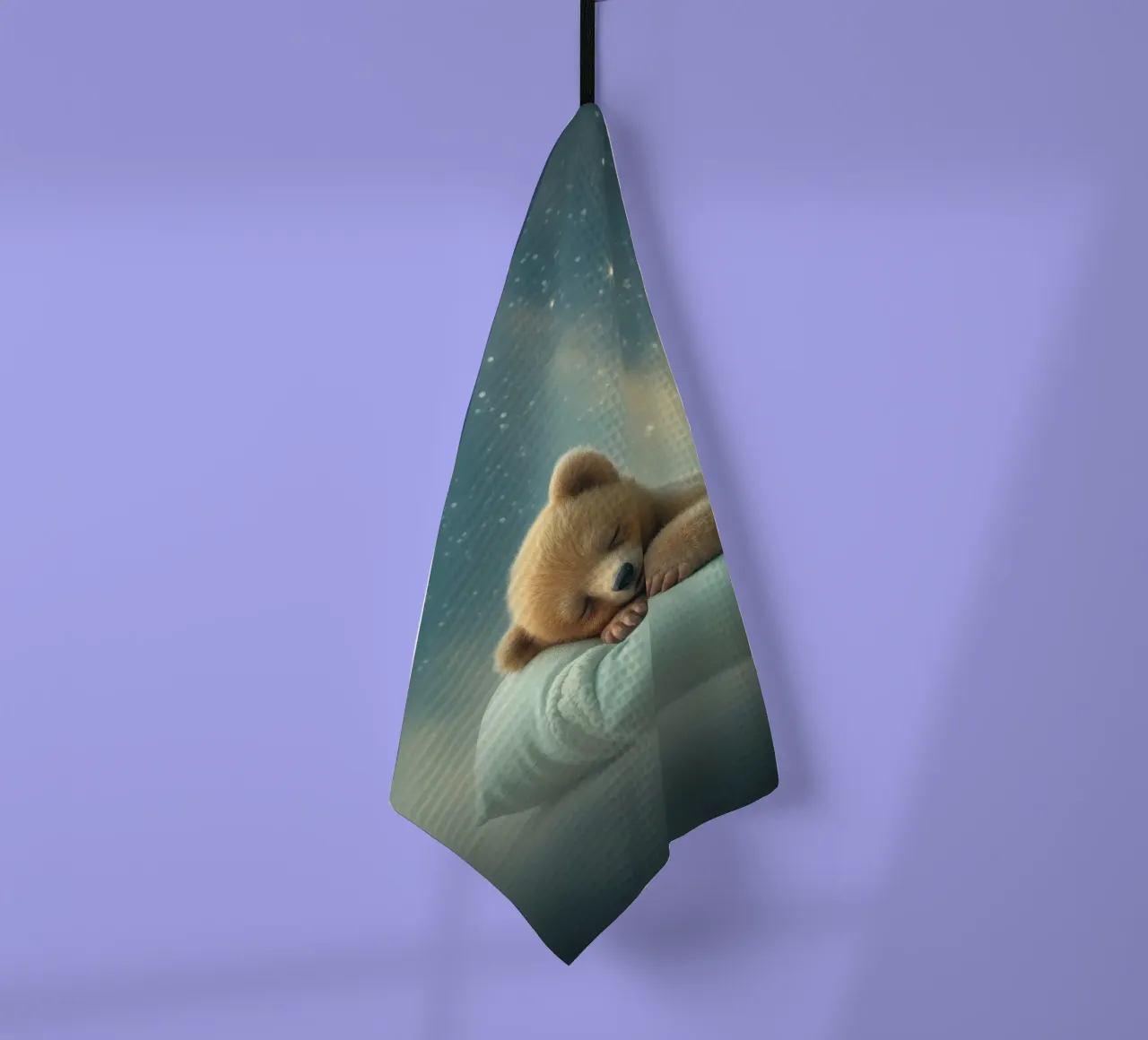 Carino il cucciolo d'orso che dorme pacificamente su un soffice cuscino canovaccio da cucina da DesignDoodle