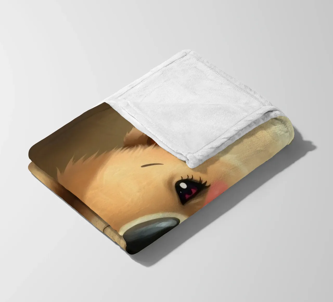 Cute cartoon bear with rosy cheeks smiling warmly fleece blanket by DesignDoodle