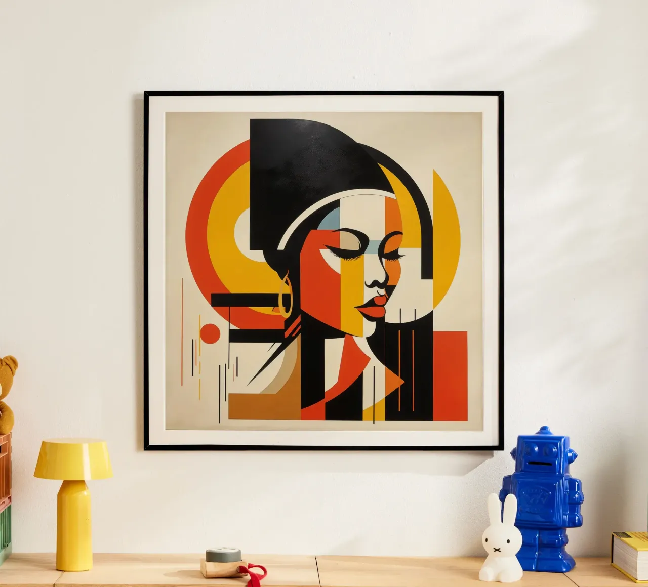 Bauhaus Donna giamaicana poster con telaio in plastica da Artful Muse