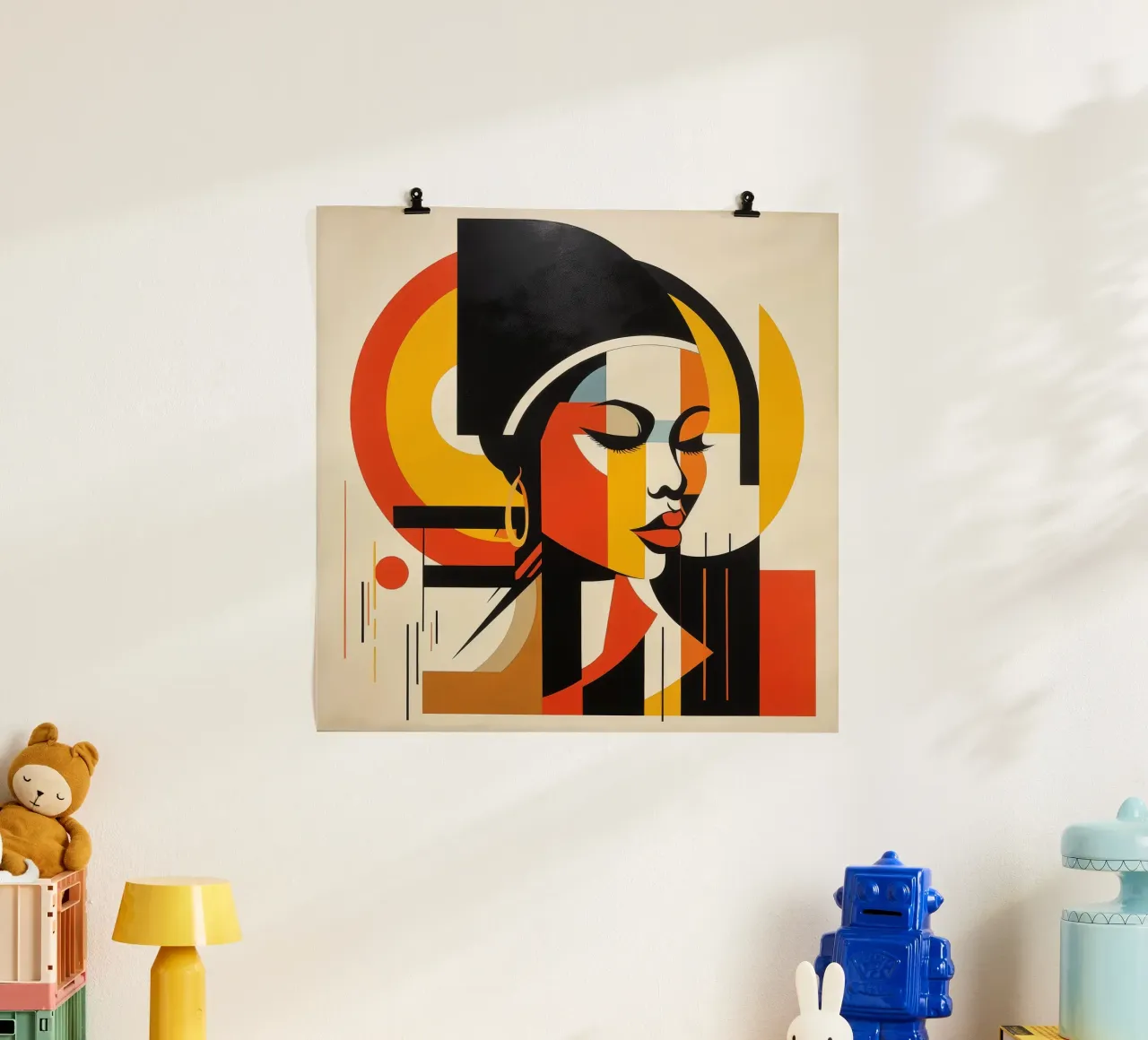 Bauhaus Donna giamaicana poster con telaio in plastica da Artful Muse