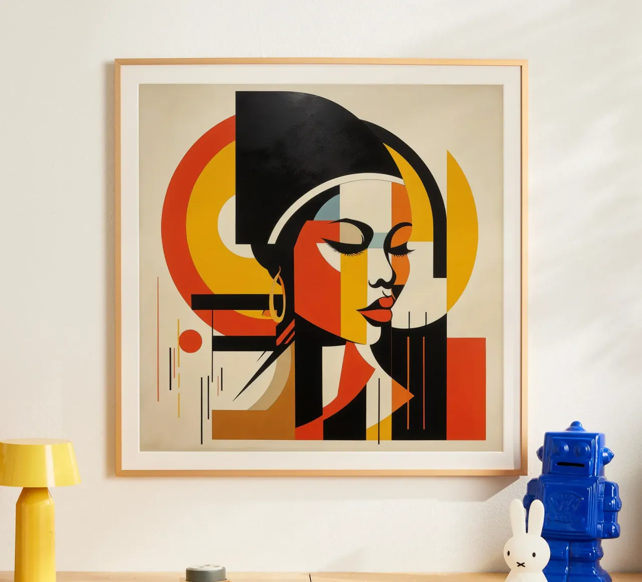 Bauhaus Donna giamaicana poster con telaio in plastica da Artful Muse