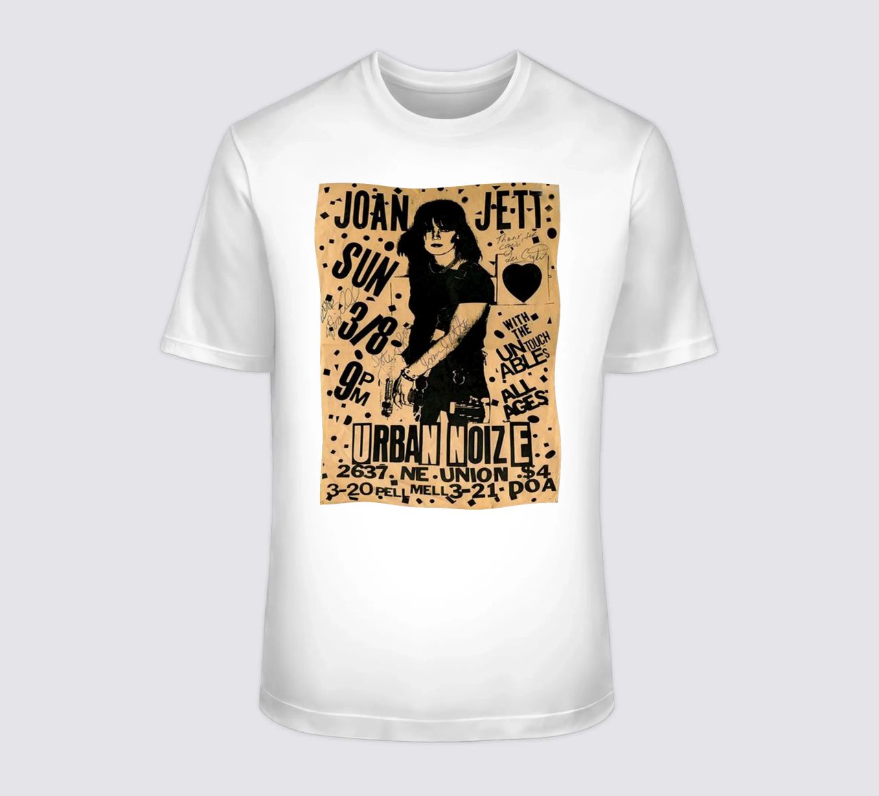 Original 1981 Joan Jett Untouchables Concert Flyer t-shirt de SoundStudio