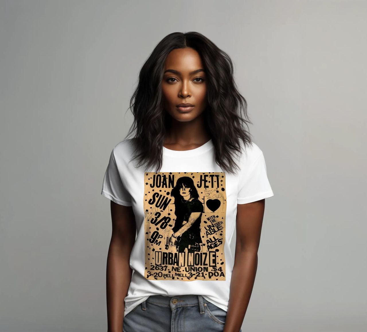 Original 1981 Joan Jett Untouchables Concert Flyer t-shirt ajusté pour femmes de SoundStudio
